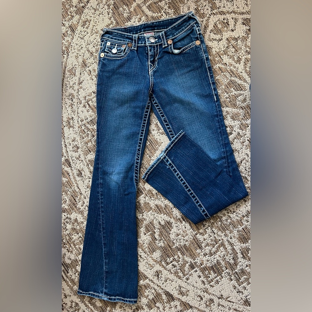 True Religion Rainbow Joey Flare Jeans girls size 10